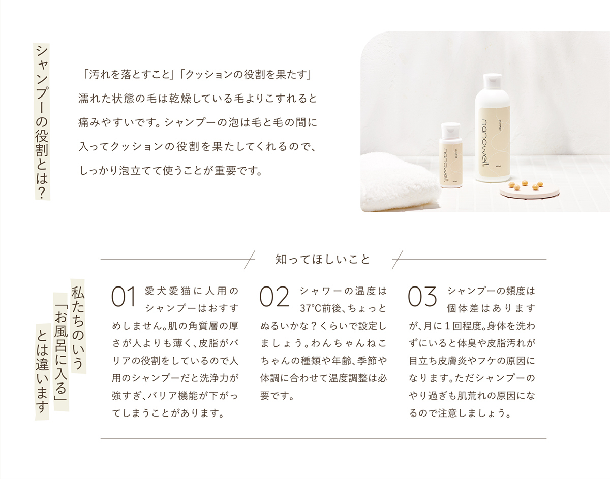 シャンプーの役割とは?私たちのいう「お風呂に入る」とは違います